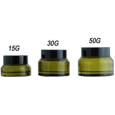 China Round Glass Cosmetic Packaging Bottle with Silk Screen Printing for sale