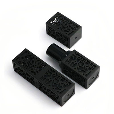 3.8g tube d'emballage de rouge à lèvres noir carré tube de rouge à lèvres 23*74mm Taille