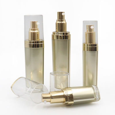 Ensemble d'emballages cosmétiques estampillés à chaud avec pompe à capuche Pc308 couverture transparente glacée Cap acrylique