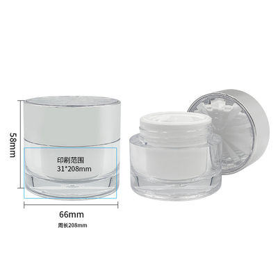 Crème de soins de la peau à l'épreuve des fuites Diamant Acrylique Cosmétique Jar Petit contenant 30g/50g