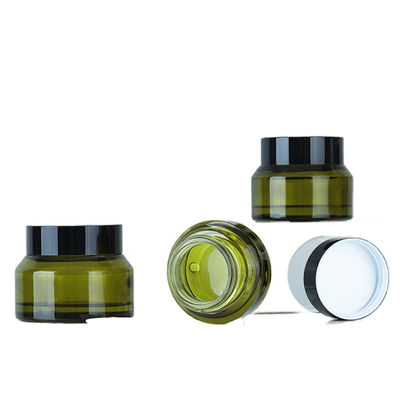 Bouteille d'emballage cosmétique en verre rond avec sérigraphie