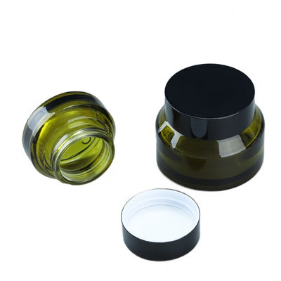 Bouteille d'emballage cosmétique en verre rond avec sérigraphie