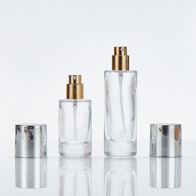Bouteille de fondation en verre transparent avec bouchon à vis 100 ml Forme ronde Design simple