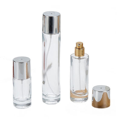 Bouteille de fondation en verre transparent avec bouchon à vis 100 ml Forme ronde Design simple