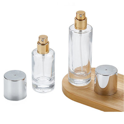 Bouteille de fondation en verre transparent avec bouchon à vis 100 ml Forme ronde Design simple