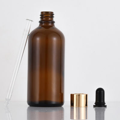 100 ml de fondation en verre transparent bouteille ronde avec bouchon goutte-à-goutte Emballage cosmétique avec échantillon gratuit