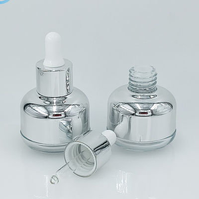 Bouteille d'emballage cosmétique en verre résistant aux gouttes 50g 60g avec sérigraphie