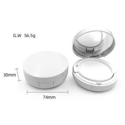 Casse de fondation à coussin transparent rond rechargeable pour une couverture légère à moyenne.