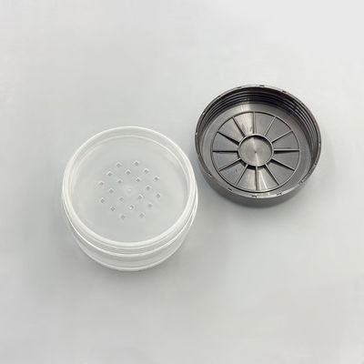 Boîte à poudre transparente ronde et lâche 15 g, contenant de poudre compacte avec couvercle ouvert