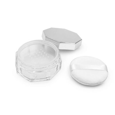 Boîte à poudre transparente ronde avec tour pour ouvrir le couvercle 15g Capacité Logo personnalisable