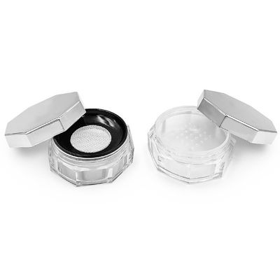 Boîte à poudre transparente ronde avec tour pour ouvrir le couvercle 15g Capacité Logo personnalisable