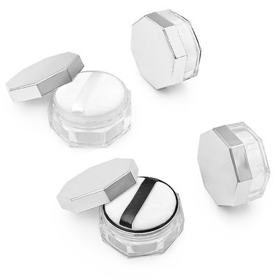 Boîte à poudre transparente ronde avec tour pour ouvrir le couvercle 15g Capacité Logo personnalisable