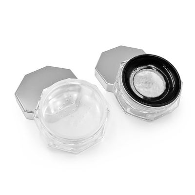Boîte à poudre transparente ronde avec tour pour ouvrir le couvercle 15g Capacité Logo personnalisable